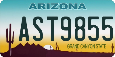 AZ license plate AST9855
