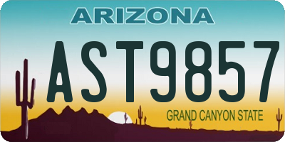 AZ license plate AST9857