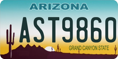 AZ license plate AST9860