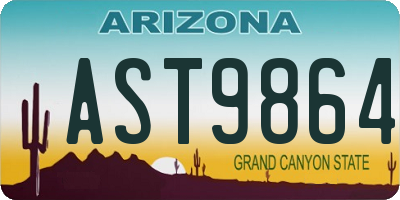 AZ license plate AST9864