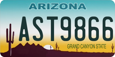 AZ license plate AST9866