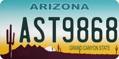 AZ license plate AST9868