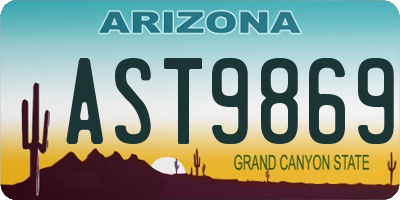 AZ license plate AST9869