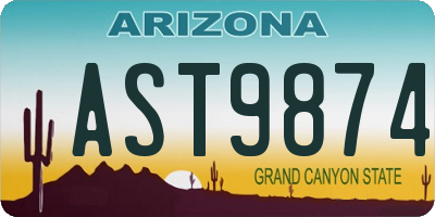 AZ license plate AST9874