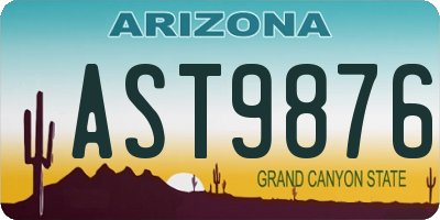 AZ license plate AST9876