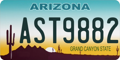 AZ license plate AST9882