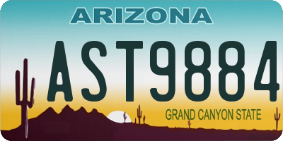 AZ license plate AST9884