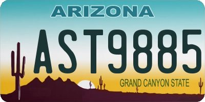 AZ license plate AST9885