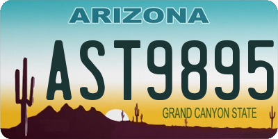 AZ license plate AST9895