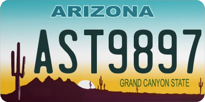 AZ license plate AST9897