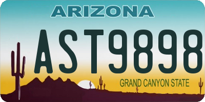 AZ license plate AST9898