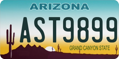 AZ license plate AST9899