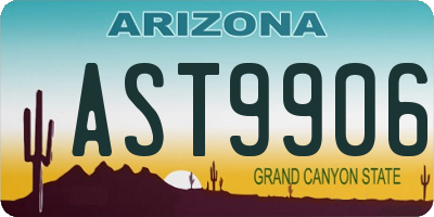 AZ license plate AST9906