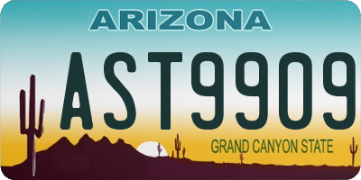 AZ license plate AST9909