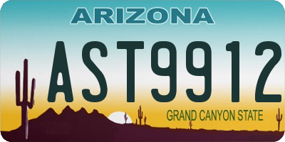 AZ license plate AST9912