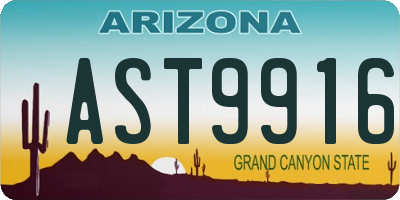 AZ license plate AST9916