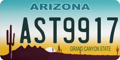 AZ license plate AST9917