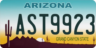 AZ license plate AST9923