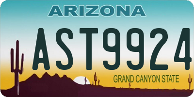 AZ license plate AST9924