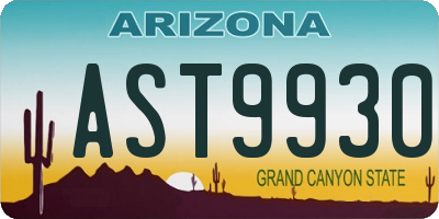 AZ license plate AST9930