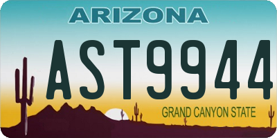 AZ license plate AST9944