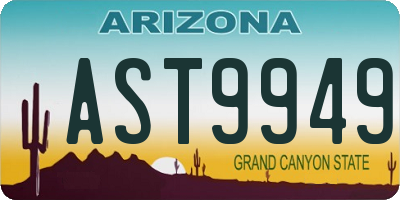 AZ license plate AST9949
