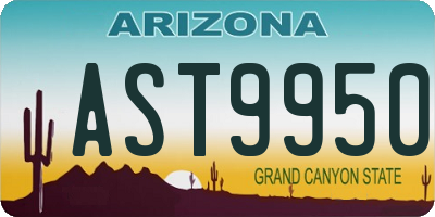 AZ license plate AST9950