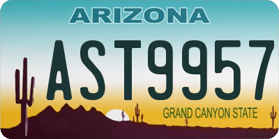AZ license plate AST9957