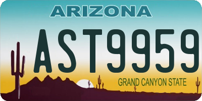 AZ license plate AST9959