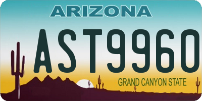 AZ license plate AST9960
