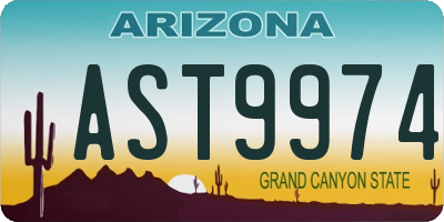 AZ license plate AST9974