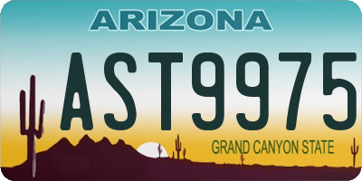 AZ license plate AST9975