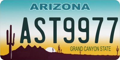AZ license plate AST9977