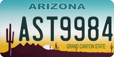 AZ license plate AST9984