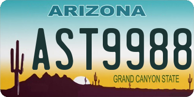 AZ license plate AST9988