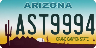 AZ license plate AST9994