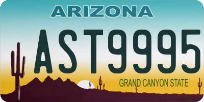AZ license plate AST9995