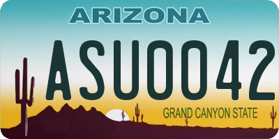 AZ license plate ASU0042