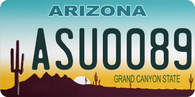 AZ license plate ASU0089