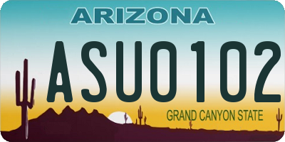 AZ license plate ASU0102