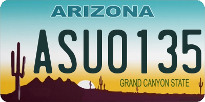 AZ license plate ASU0135