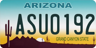 AZ license plate ASU0192