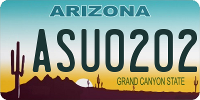 AZ license plate ASU0202