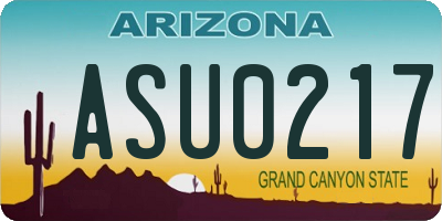 AZ license plate ASU0217