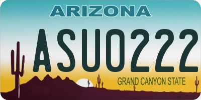 AZ license plate ASU0222