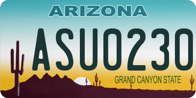 AZ license plate ASU0230
