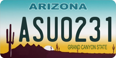 AZ license plate ASU0231