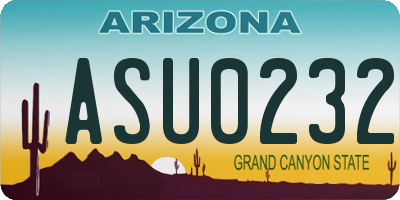 AZ license plate ASU0232