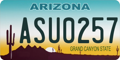 AZ license plate ASU0257