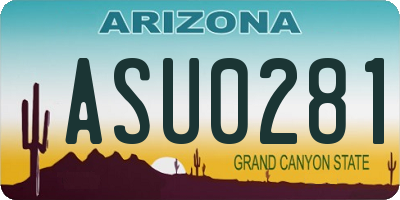 AZ license plate ASU0281
